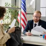 Interview being held for an immigration visa